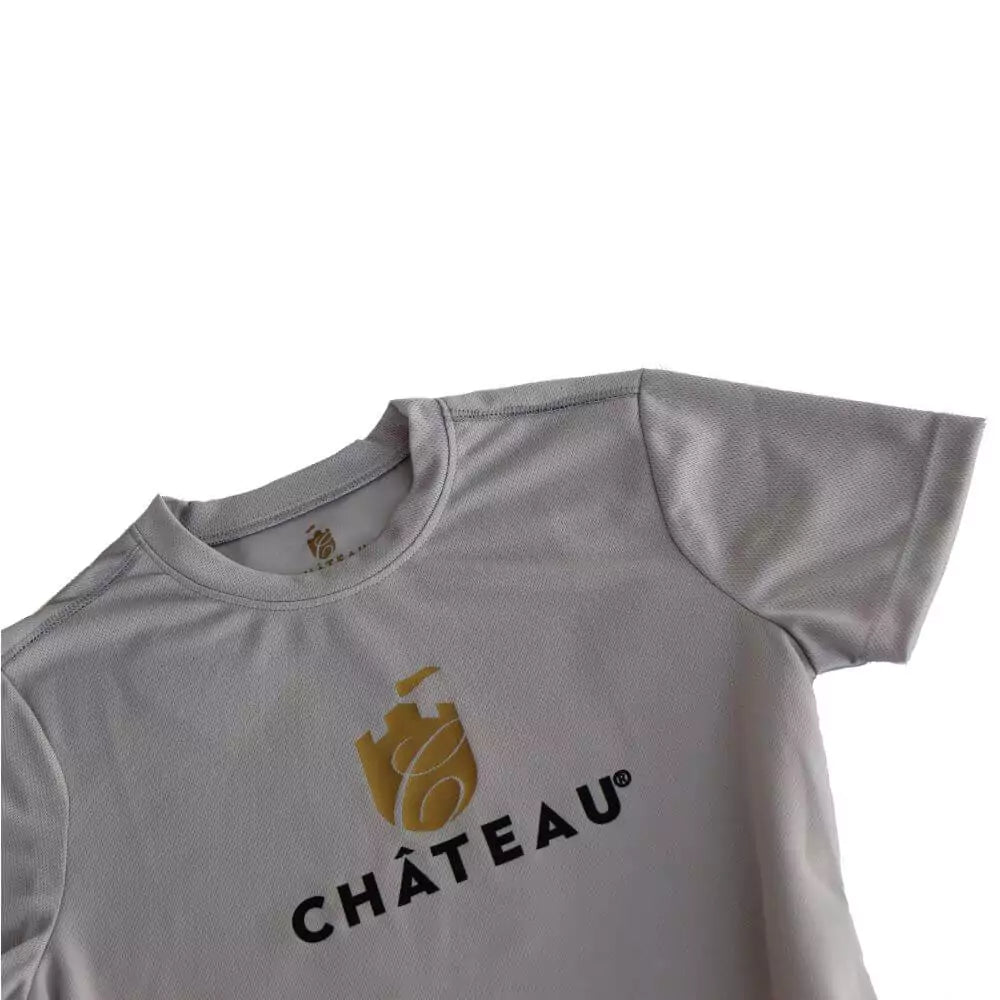 iamBeachTennis beach tennis boutique store - Chateau Sportswear brand classic women's t-shirt color light grey - close up view