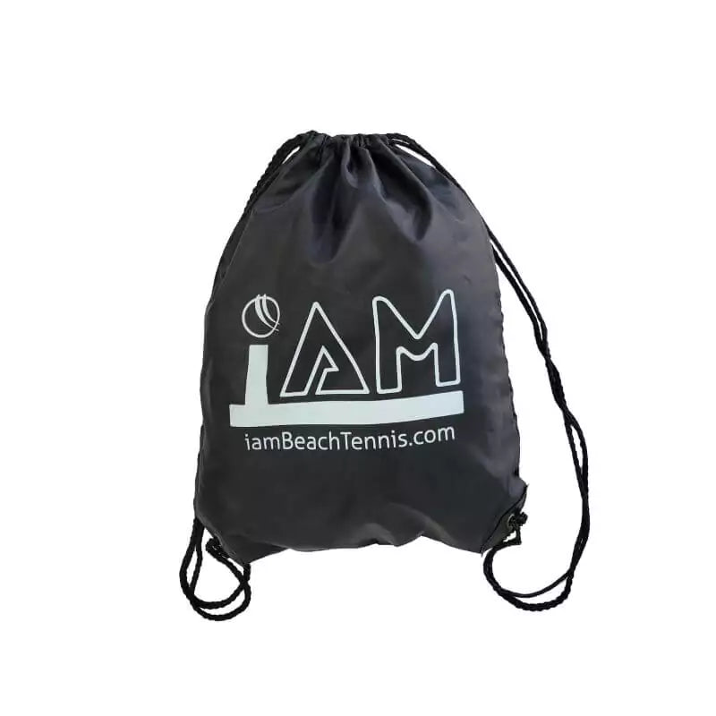 iamBeachTennis Drawstring bag. Create for carrying your racket & balls or lines and other equipment.