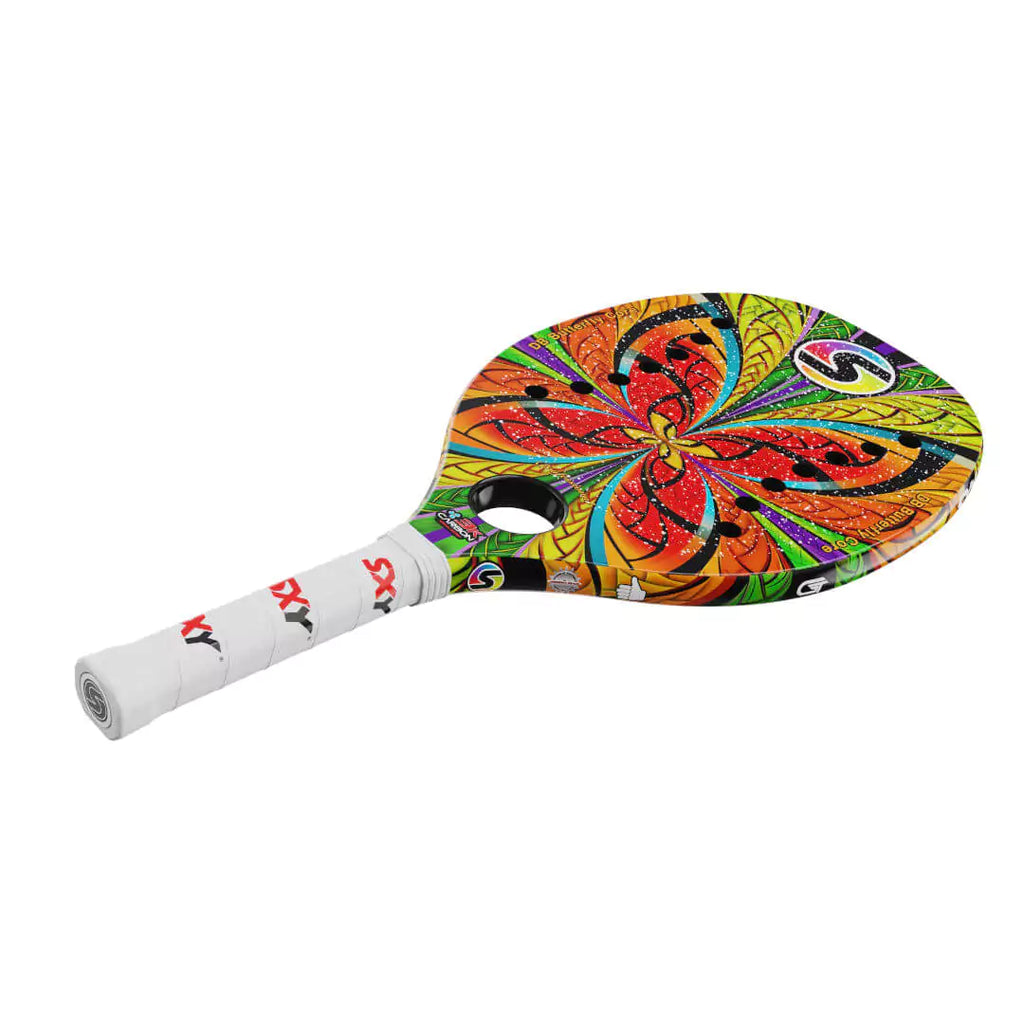 iam beachtennis online wharehouse store - Sexy Brand Beach Tennis Paddles - Racket model is Sexy Butterfly GT 1 an advanced/professional beach tennis racket/racchetta. Raquet/Raquete is in a flat right orientation
