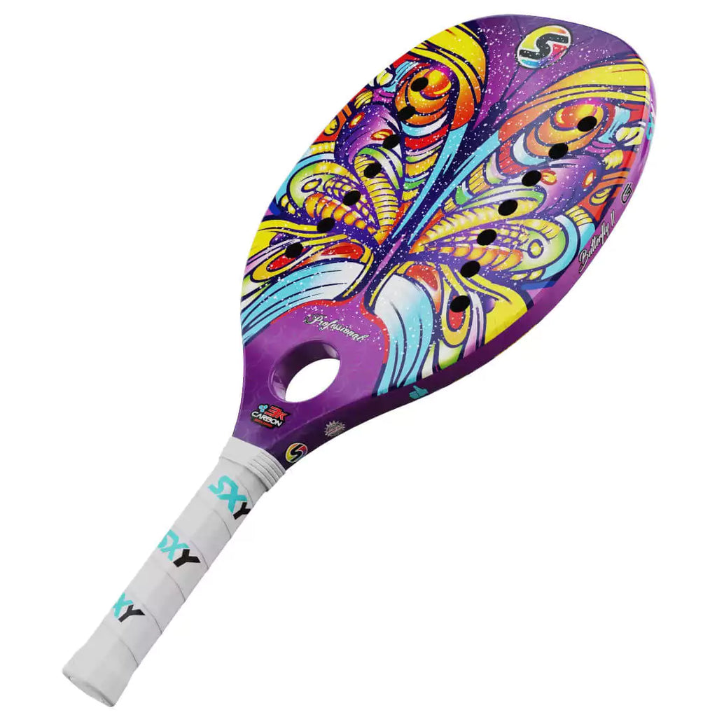 iambeachtennis a miami based store/shop - Sexy Brand Beach Tennis Paddles - Racket model is Sexy Butterfly GT 2 an advanced/professional beach tennis racket/racchetta. Raquet/Raquete is in a right facing orientation