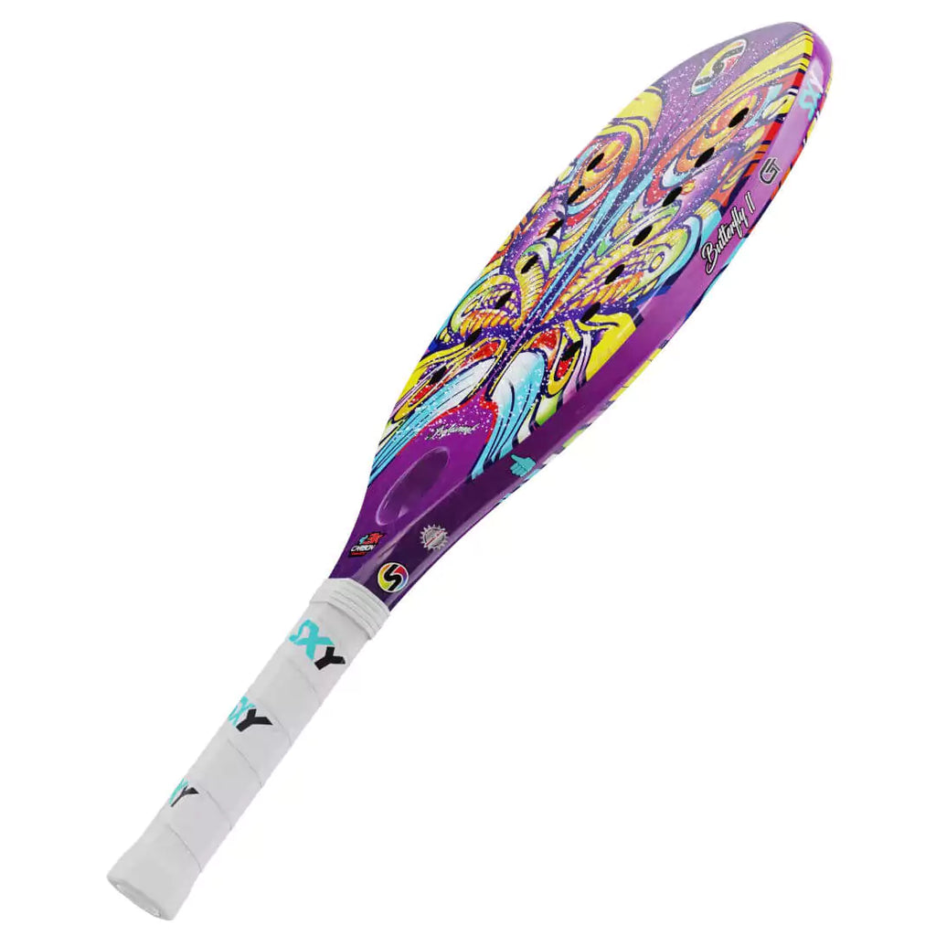 iambeachtennis presents - Sexy Brand Beach Tennis Paddles - Racket model is Sexy Butterfly GT 2 an advanced/professional beach tennis racket/racchetta. Raquet/Raquete is in a flat orientation