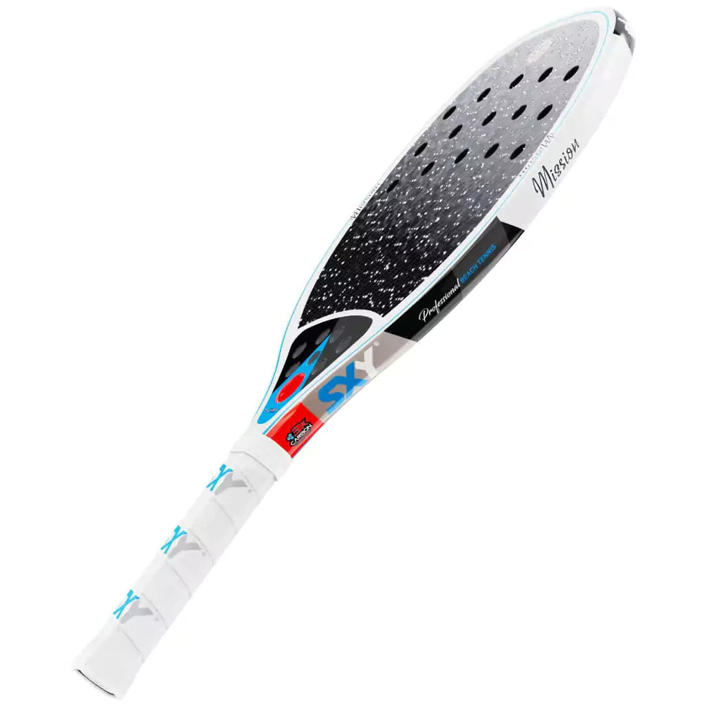 iambeachtennis presents - Sexy Brand Beach Tennis Paddles - Racket model is SXY MISSION beach tennis racket/racchetta. Raquet/Raquete is in a flat orientation