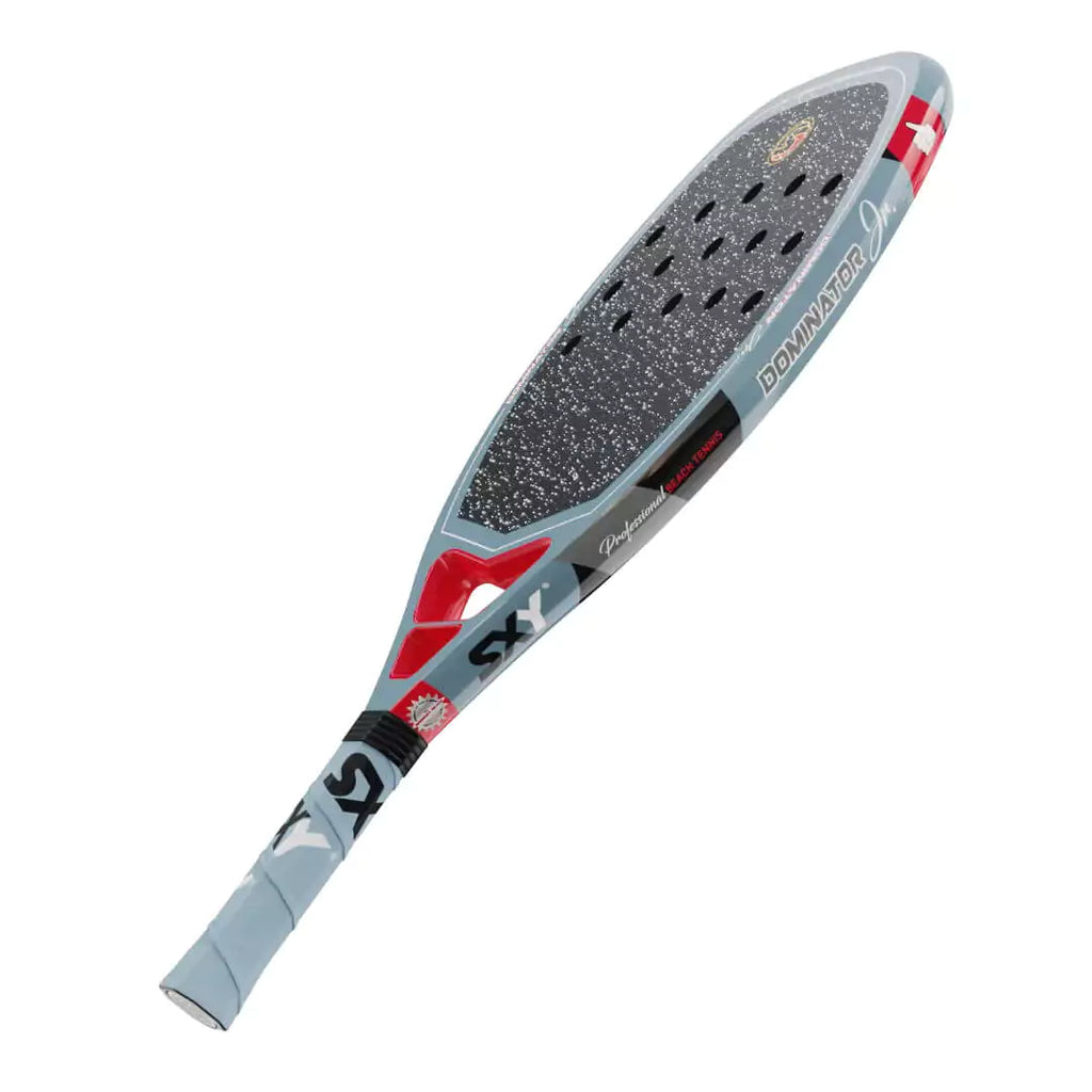 iambeachtennis presents - Sexy Brand Beach Tennis Paddles - Racket model is SEXY DOMINATOR JR beach tennis racket/racchetta. Raquet/Raquete is in a flat orientation