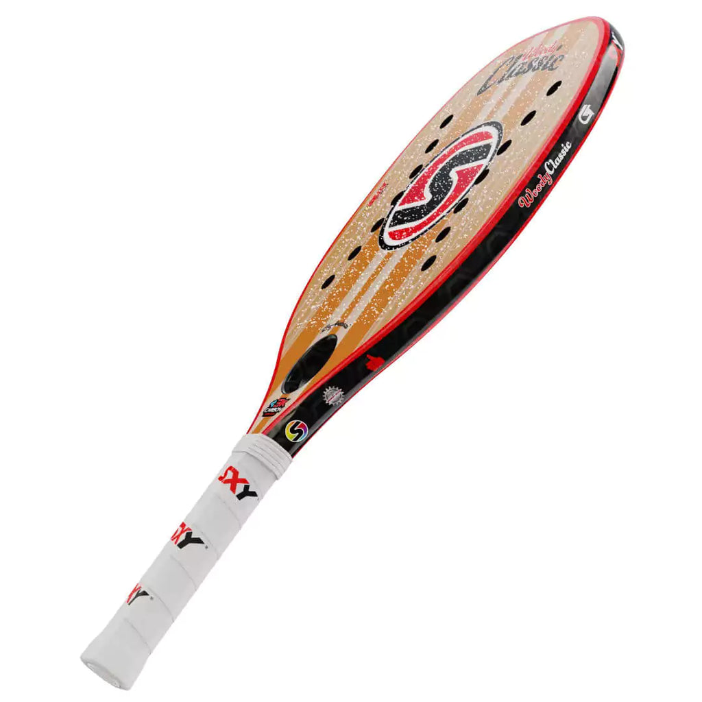 iambeachtennis presents - Sexy Brand Beach Tennis Paddles - Racket model is SEXY ORIGINAL WOODY CLASSIC PRO GT beach tennis racket/racchetta. Raquet/Raquete is in a flat orientation