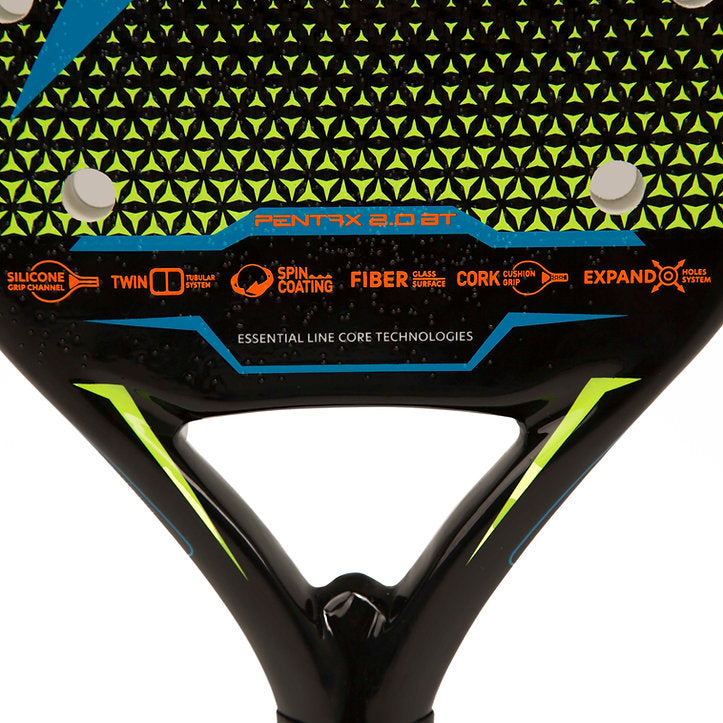 iambeachtennis miami Store - Drop Shot Sports Brand year 2021 BT paddle. The Racket model is a Drop Shot PENTAX 2.0 BT Intermediate Beach Tennis racket - face view of the racket / Racquet. 