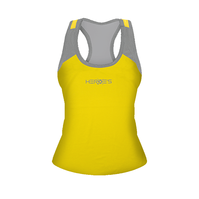 iambeachtennis boutique shop - Selling Heroes Beach Tennis Brand Womens Joy Tank Top in grey and yellow