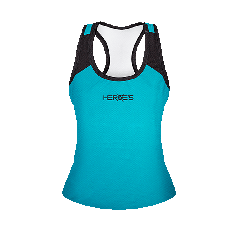 shop i am beach tennis online store - Heroes Beach Tennis brand womens rainbow tank-top in light blue, pink and grey