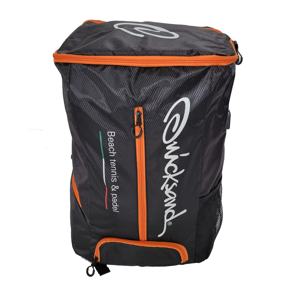 Shop Beach Tennis Bags.   Quicksand Orange Beach Tennis and Padel backpack.