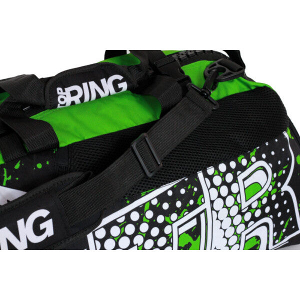 Top Ring beach tennis brand, Beach Tennis Paddle/Racket Multisport Club Bag, color green - close up