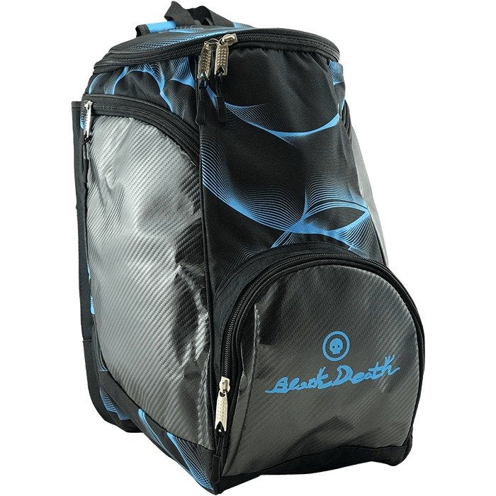 iambeachtennis BT Shop - Turquoise Beach Tennis Brand year 2022 BT paddle Bag. The bag model is a Turquoise BLACK DEATH ZAINO BLUE/TURQUOISE Beach Tennis racket back pack.