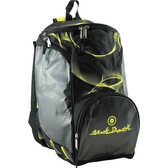 iambeachtennis BT Shop - Turquoise Beach Tennis Brand year 2022 BT paddle Bag. The bag model is a Turquoise BLACK DEATH ZAINO YELLOW Beach Tennis racket back pack.