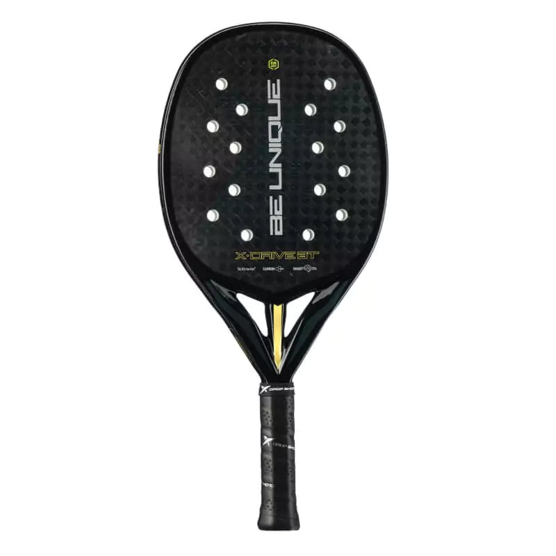 iamBeachTennis Miami Shop - Drop Shot Beach Tennis Paddle, year 2023. The racquet model is a Drop Shot X-DRIVE BT Advanced/Professional beach tennis racket / raquete. Vertical view of the racket / raquet.
