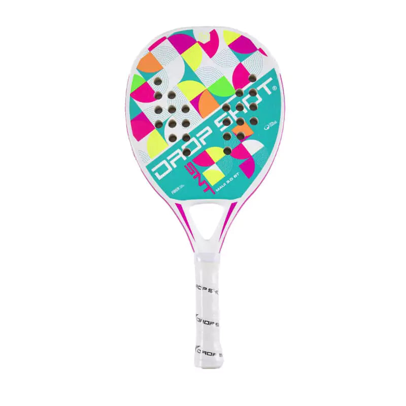 iamBeachTennis Miami Shop - Drop Shot Beach Tennis Paddle, year 2023. The racquet model is a Drop Shot MAUI 3.0  BT Kids Beginner/Intermediate beach tennis racket / raquete. Vertical view of the racket / raquet.