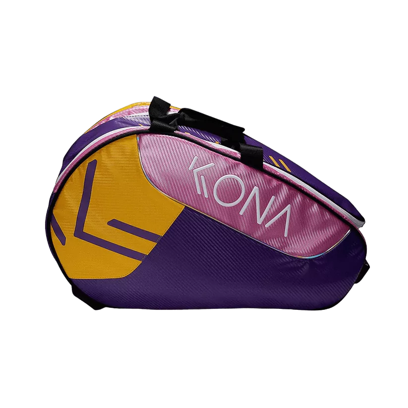  iambeachtennis BT Shop a Division of iamRacketSports - Shop Kona Beach Tennis Brand year 2023 BT paddle/Racket Bags. The Racket bag model is a Kona KOLORS Beach Tennis racket bag - horizontal/flat orientation view of the racket/ raquete bag.